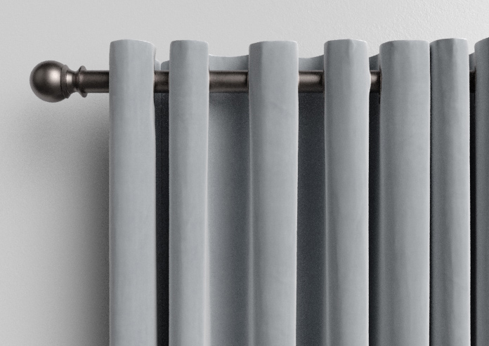 Luxe Velvet (Blackout) Eyelet, Silver Grey - Ready Made Curtains - Image 10